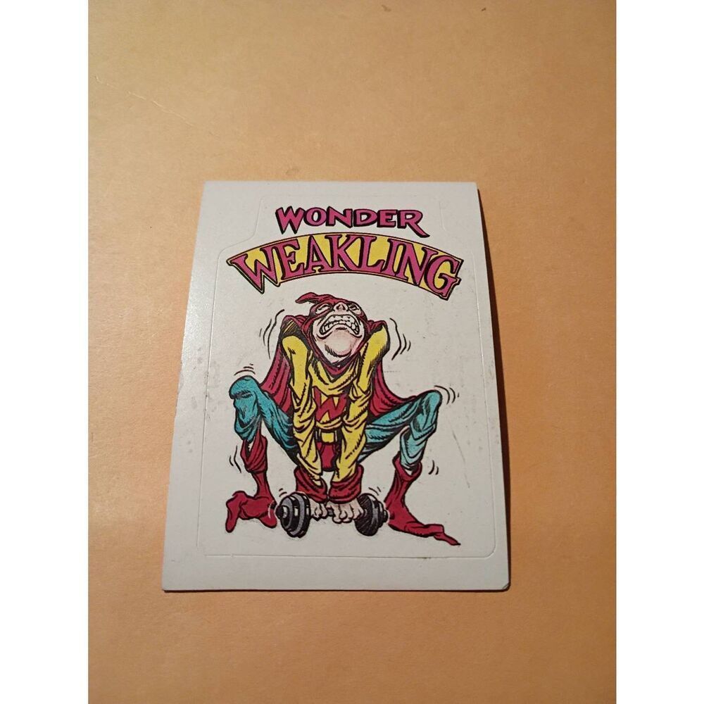 1983 General Mills Zero Hero Trading Card Sticker Vintage #56 Wonder Weakling